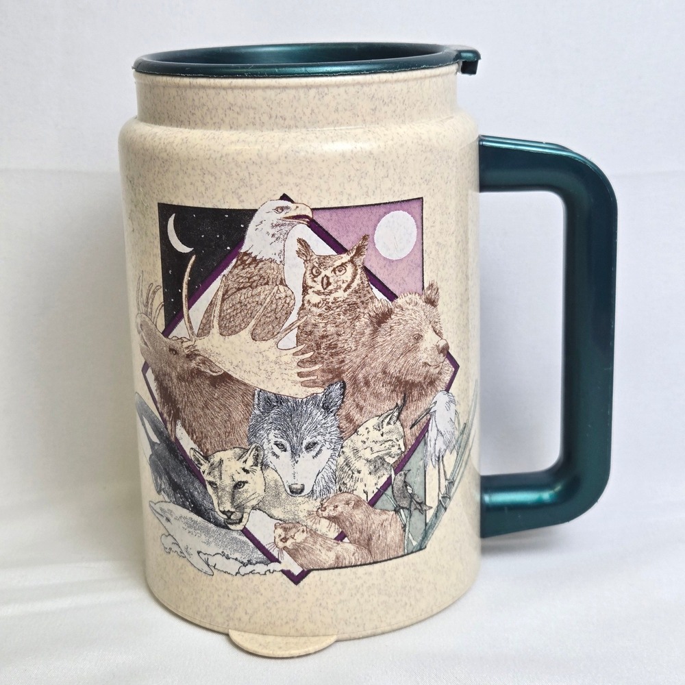 Whirley Insulated Travel Mug The Natural Order Series N. American Wildlife Vtg
